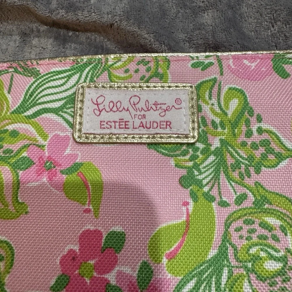 LILLY PULITZER FOR ESTEE LAUDER Tiger Lily Cosmetic Bag Travel Makeup Pouch NWOT